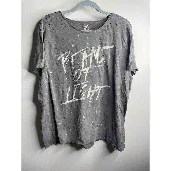 Magnolia Pearl Beams Of Light T Shirt One Size OS Oversized Gray NEW - Picture 5 of 7
